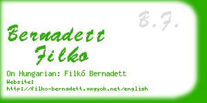 bernadett filko business card